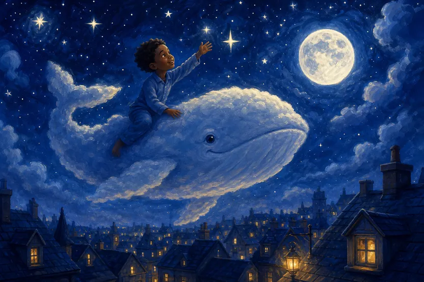 Moonlit midnight illustration of the sample scene